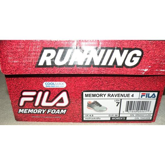 FILA Memory Foam Women’s Size 7 Running Athletic Shoes Ravenue 4 Gray Pink W/Box - Picture 3 of 3